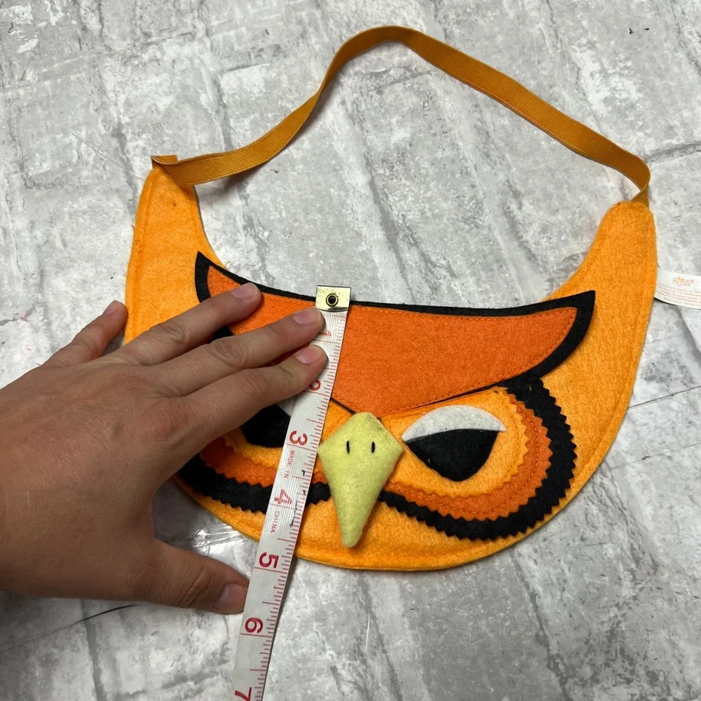 Orange Owl mask bib/hat costume prop